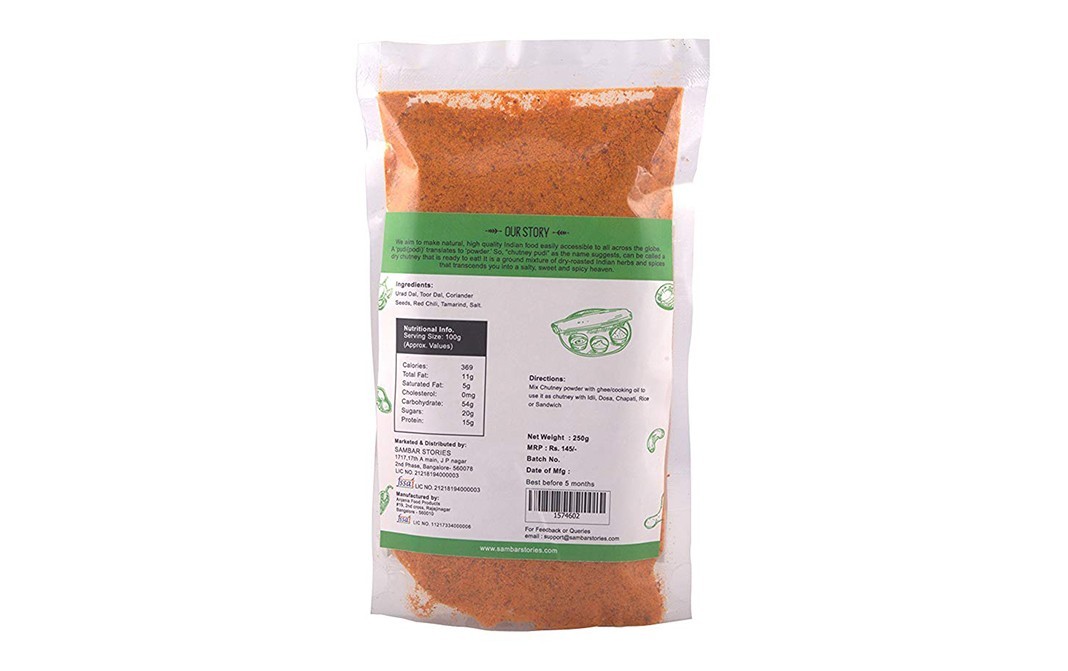 Sambar Stories Chutney Powder    Pack  250 grams